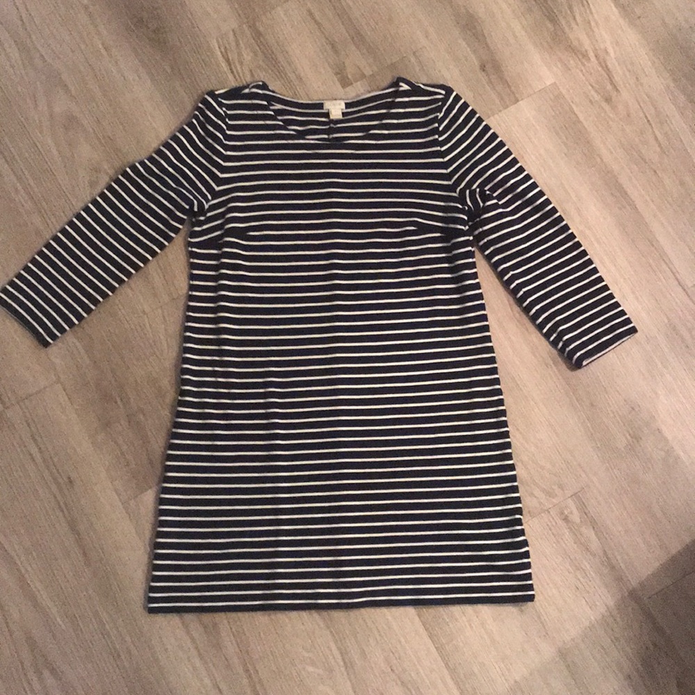 J. Crew navy & white striped dress